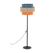 Lampadar TK Lighting TRIO metal, textil, negru, portocaliu, albastru, E27 - TK-6452