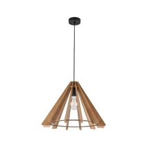 Pendul TK Lighting ERIS metal, lemn, negru, maro, E27 - TK-6586
