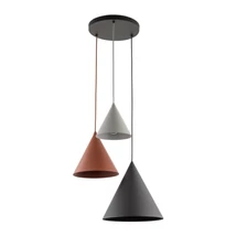Pendul TK Lighting CONO metal, negru, téglasz1n, gri, E27 - TK-6633