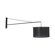Aplica de perete TK Lighting GLORII metal, textil, negru, E27 - TK-6639