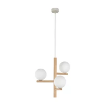 Pendul TK Lighting ESTERA metal, lemn, maro, alb, G9 - TK-6799