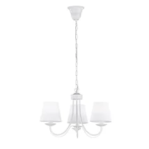 Candelabru Trio CORTEZ metal, tesatura, alb, E14 - 110600331