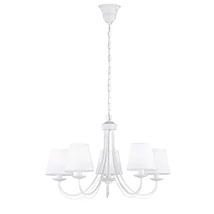 Candelabru Trio CORTEZ metal, tesatura, alb, E14 - 110600531