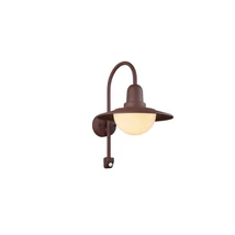 Aplica de perete exterioara cu senzor Trio NORMAN metal, sticla, rugina, alb, E27, IP44 - 207269124