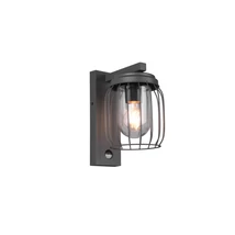 Aplica de perete exterioara cu senzor Trio TUELA metal, sticla, antracit, transparent, E27, IP44 - 210869142