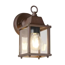 Aplica de perete exterior Trio MIRANDE metal, sticla, ruginiu, transparent, E27, IP23 - Trio-262260124