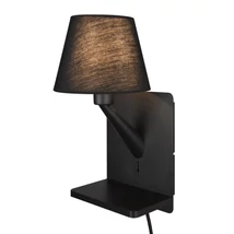 Aplica de perete Trio COMFORT, metal, textil, negru, E14 - Trio-262670132