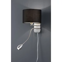 Aplica de perete Trio HOTEL metal, tesatura, nichel, negru, E14+LED, 3000K, 3.1W, 310lm - 271170202