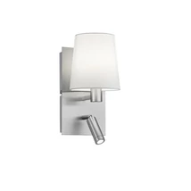Aplica de perete Trio MARRIOT metal, tesatura, nichel, alb, E14+LED, 3000K, 3.1W, 310lm - 271470207