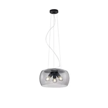 Pendul Trio VALENTE metal, sticla, negru, fumuriu, E27 - Trio-300600342