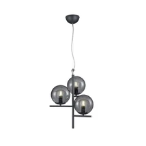 Pendul Trio PURE metal, sticla, antracit, fumuriu, E14 - 302000342