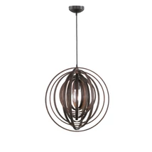 Pendul Trio BOOLAN metal, lemn, negru, maro, E27 - 305900126