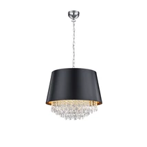 Pendul Trio LORELEY metal, textil, plastic, crom, negru, transparent, E14 - 309300302