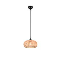 Pendul Trio INGA metal, rattan, negru, natural, E27 - 312200136