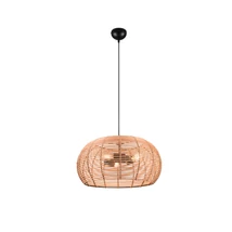 Pendul Trio INGA metal, rattan, negru, natural, E27 - 312200336