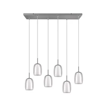 Pendul Trio BARRET metal, sticla, crom, transparent, alb, E14 - 317500606