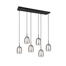 Pendul Trio BARRET metal, sticla, negru, fumuriu, alb, E14 - 317500654