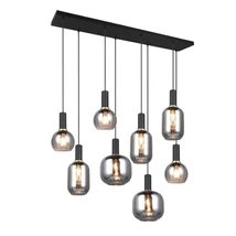 Pendul Trio DIVA, metal, sticla, negru, crom, E27 - Trio-319800832