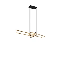 Pendul Trio SALINAS metal, negru, alama, LED, 3000K, 34W, 4200lm - 320310308
