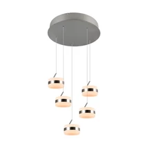 Pendul Trio DIOS metal, acril, nichel , alb, LED, 40W, 2300-3000-4000K, 4000Lm - 331430507