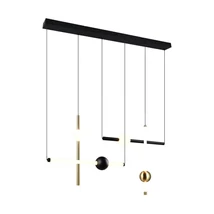 Pendul Trio MELITA metal, acril, negru, alb, alama LED, 21W, 2300-3000-4000K, 2500Lm - 331510680