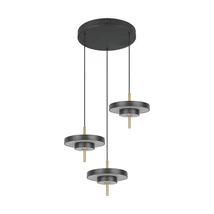 Pendul Trio KEATON metal, acril, negru, auriu, alb, LED, 30W, 2300-3000-4000K, 3600Lm - 340230380