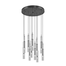 Pendul Trio LUCENT metal, sticla, negru, crom, transparent, LED, 2300K - 3000K - 4000K, 11x2.8W, 11x280lm - 344531120