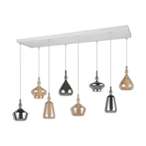 Pendul Trio ALDEA metal, sticla, alb, crom, chihlimbar, E14 - 349400817