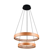 Pendul Trio LYNWOOD metal, lemn, acril, negru, maro, alb, LED, 37W, 3000K, 4300Lm - 355039130