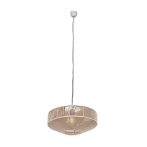 Pendul Trio SVEA, metal, textil, alb, bej, E27 - Trio-364700144