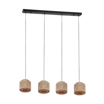 Pendul Trio SMILLA metal, iuta, negru, natural, E27 - Trio-366800436