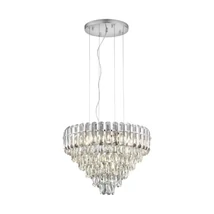 Pendul Trio MALIZIA metal, cristal, crom, transparent, E14 - Trio-367601206