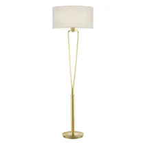 Lampadar Trio PARIS II metal, tesatura, alama, alb, E27 - 400200108