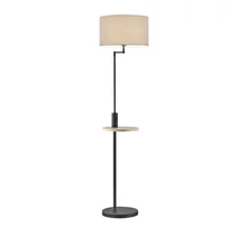 Lampadar Trio CLAAS metal, tesatura, negru, gri, E27 - 400400132