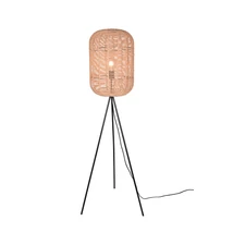Lampadar Trio RUNA metal, canepa, negru, maro, E27 - 403000132