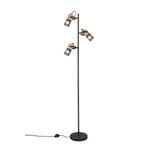 Lampadar Trio TOSH metal, lemn, negru, maro, E14 - 404300332
