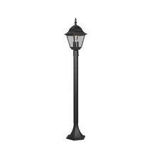 Lampadar exterior Trio LIVENZA metal, sticla, negru, transparent, E27, IP44 - 405760132