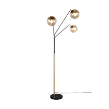 Lampadar Trio PAXTON metal, sticla, auriu, chihlimbar, E27 - Trio-416900380