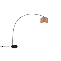 Lampadar Trio MANSUR metal, tesatura, negru, maro, E27 - 419200141