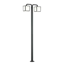 Lampadar exterior Trio CUBANGO metal, plastic, antracit, alb, E27, IP54 - 421560242
