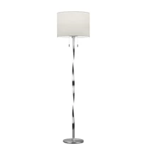 Lampadar Trio NANDOR metal, textil, nichel, alb, E27+LED, 3000K, 2x7W, 1400lm - 475310307