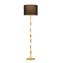 Lampadar Trio NANDOR metal, textil, auriu, negru, E27+LED, 3000K, 2x7W, 1400lm - 475310379