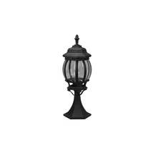 Lampadar exterior Trio ELVO metal, sticla, negru, transparent, E27, IP44 - 506960132