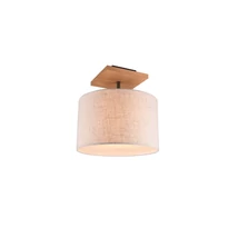 Plafoniera Trio ELMAU lemn, tesatura, maro, bej, E27 - 602100130