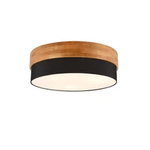 Plafoniera Trio SEASONS metal, lemn, tesatura, nichel, maro, negru, E27 - 611500302