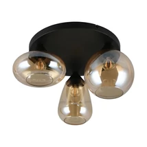 Plafoniera Trio LUMINA metal, sticla, negru, chihlimbar, E14 - 617030313