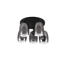 Plafoniera Trio BARRET metal, sticla, negru, fumuriu, alb, E14 - 617500554