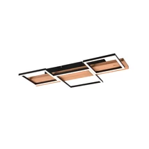 Plafoniera Trio HARPER metal, lemn, negru, maro, LED, 3000K, 30W, 4000lm - 622910332