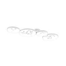Plafoniera Trio GROOVY metal, alb, LED, 4000K, 37W, 4800lm - 642110431
