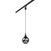 Pendul Trio DUOLINE plastic, sticla, negru, fumuriu, E14 - Trio-73700132